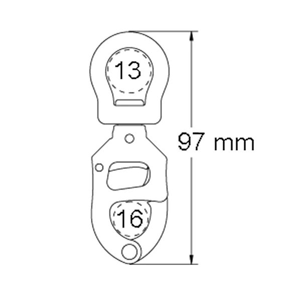 Ronstan, Triggersnap Lap Hook Small Eye, Bruchfestigkeit 3200 kg, 1600 kg Arbeitslast, 106 g, 15,5PH Edelstahl
