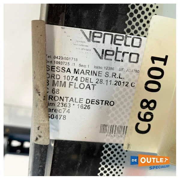 Sessa Marine C68 Frontglas Cockpitfenster - 050478