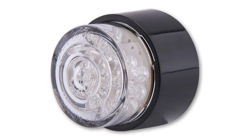SHIN YO LED-Mini-Rücklicht Bullet, Rund mit Schwarzem Gehäuse