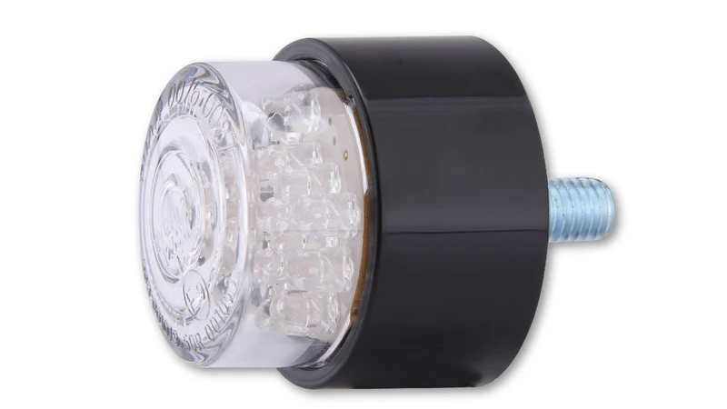 SHIN YO LED-Mini-Rücklicht Bullet, Rund mit Schwarzem Gehäuse