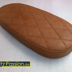Sitzbank braun abgesteppt - Simson Schwalbe KR51 (Edelstahlplatte)
