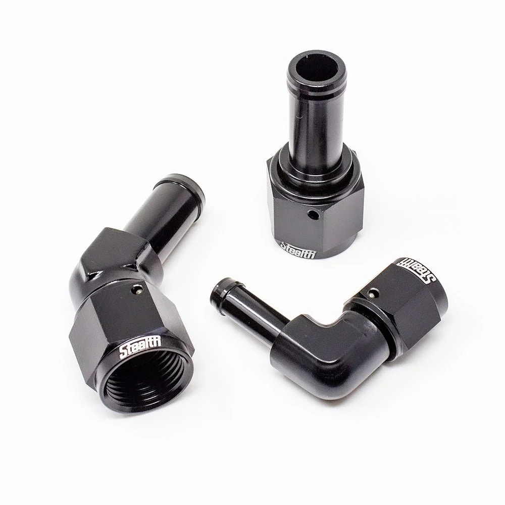 STEALTH - 90 Grad Dash/ Schlauch-Adapter drehbar (alle Größen / Aluminium) Stealth Performance