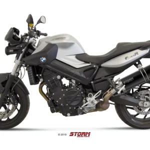 STORM OVAL Auspuff schwarz passend für BMW F 800 R / GT 2009-2020