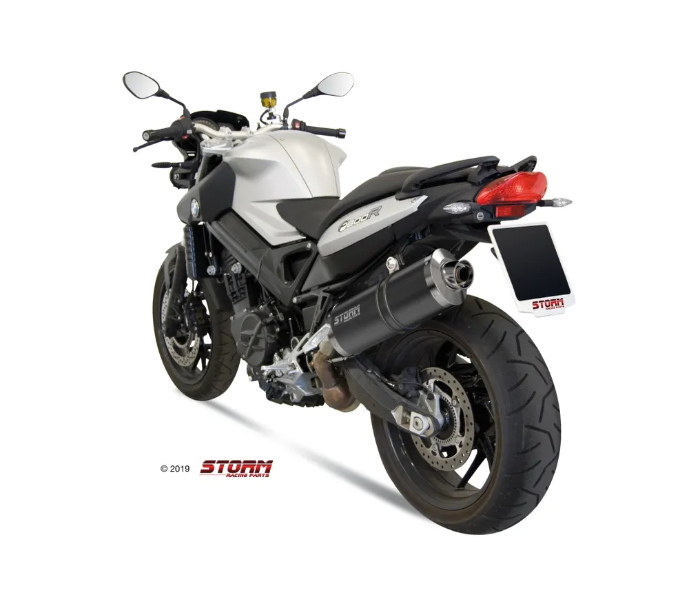 STORM OVAL Auspuff schwarz passend für BMW F 800 R / GT 2009-2020