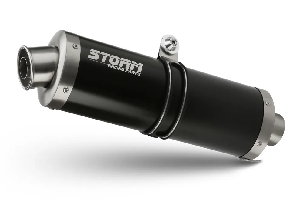 STORM OVAL Auspuff schwarz passend für BMW F 800 R / GT 2009-2020
