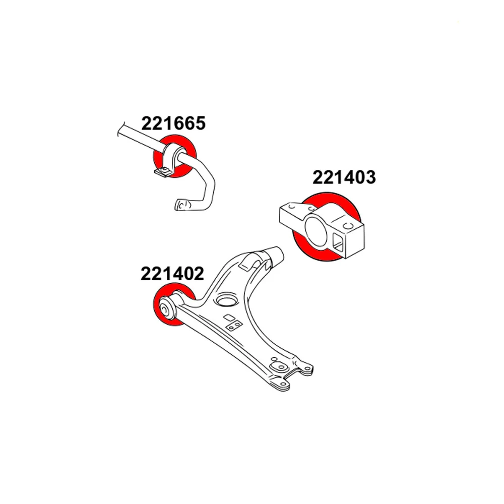 STRONGFLEX Buchsen Set passend für Audi TT TTS TTRS 8J Vorderachse & Hinterachse (PU)
