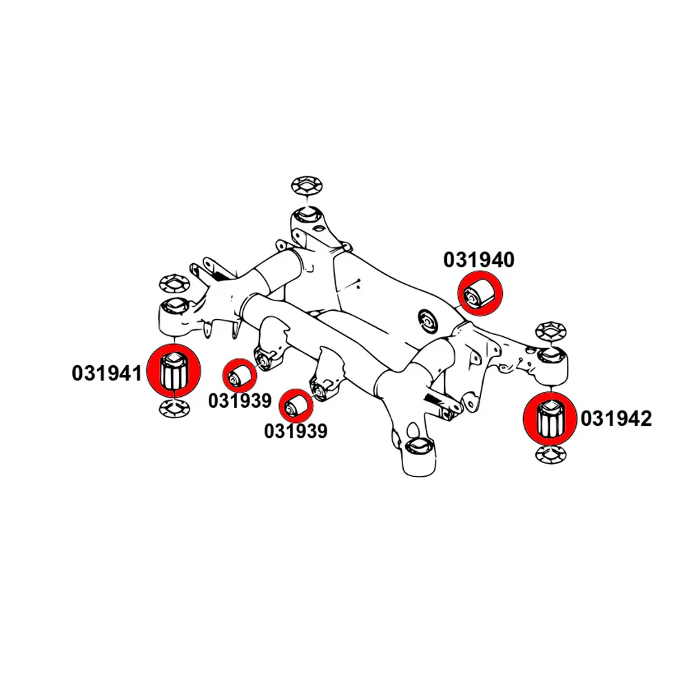 STRONGFLEX Buchsen Set passend für BMW E60 E61 Vorderachse & Hinterachse (PU)