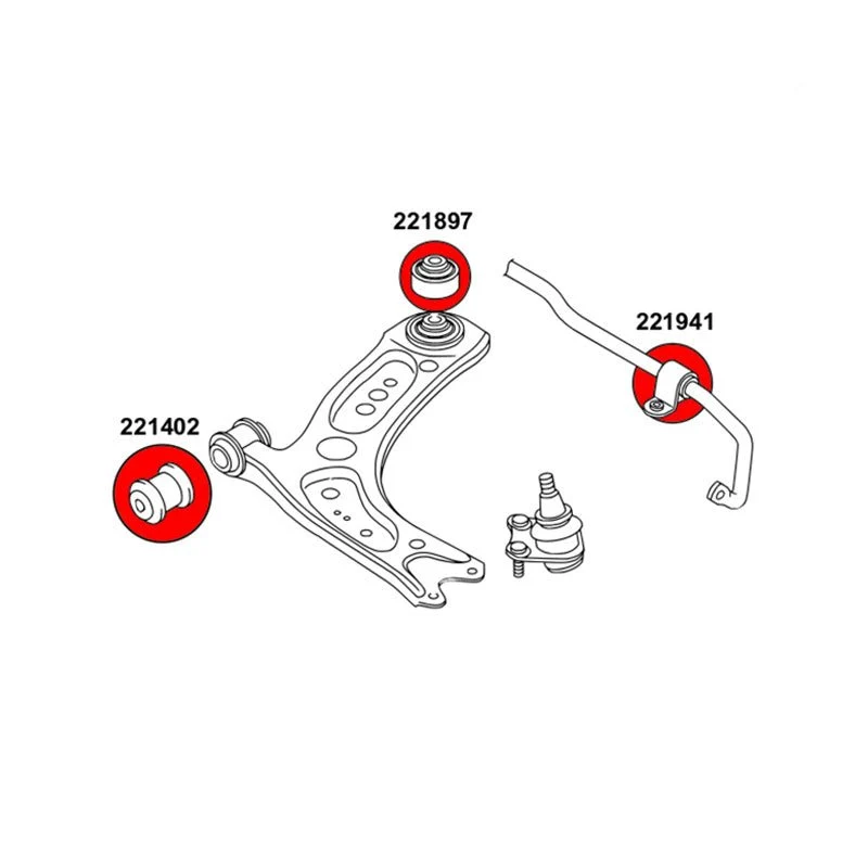 STRONGFLEX Buchsen Set passend für Seat Leon 5F Vorderachse (PU)