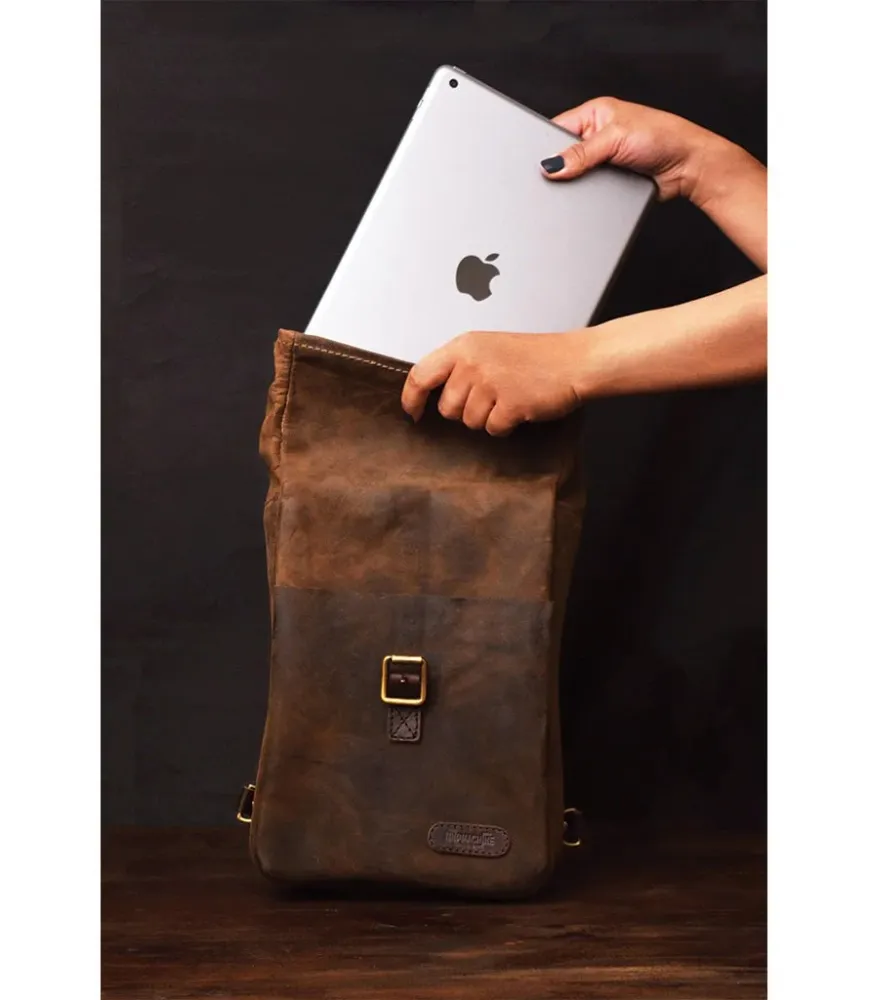Tasche Moto Seitlich Vintage Braun - Trip Machine