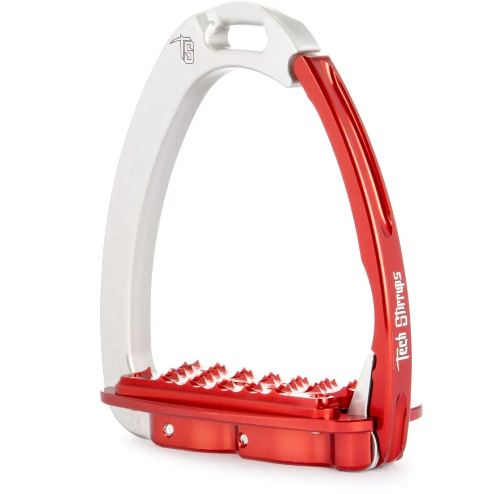 Tech Stirrups Steigbügel Venice Sloped EVO Silber/Rot