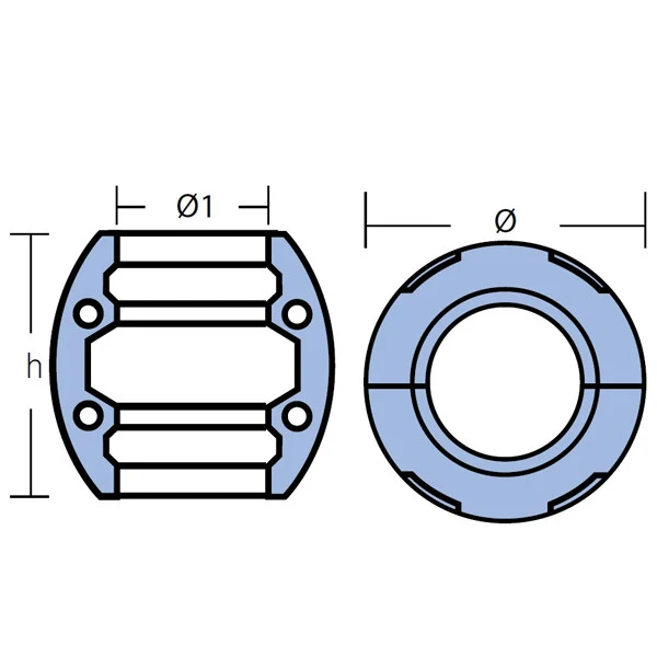 Tecnoseal, Achsanode Zink 60mm, 110mm x 100mm