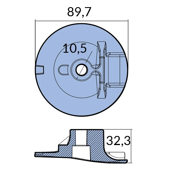 Tecnoseal, Aluanode für Yamaha VF200-250 & F300-350 (6AW-45619-00)