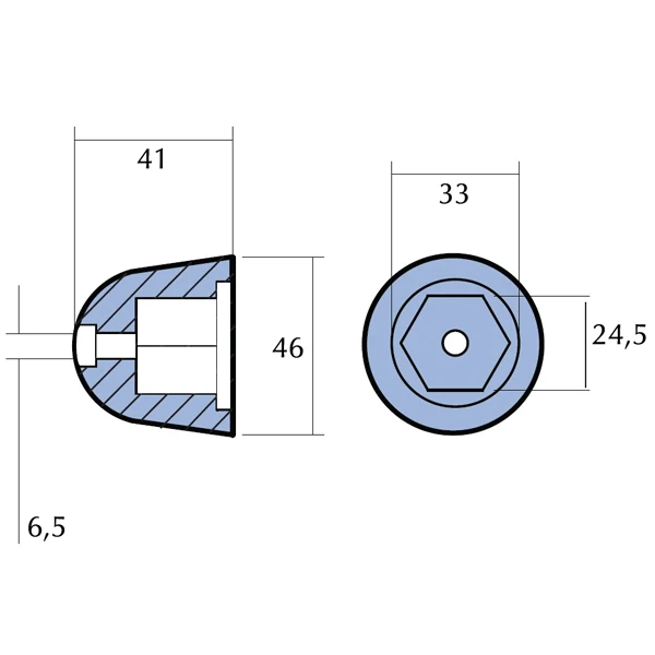 Tecnoseal, Aluminium Anode für Sidepower/Sleipner SP125T-285TC, SE120/150, 201180