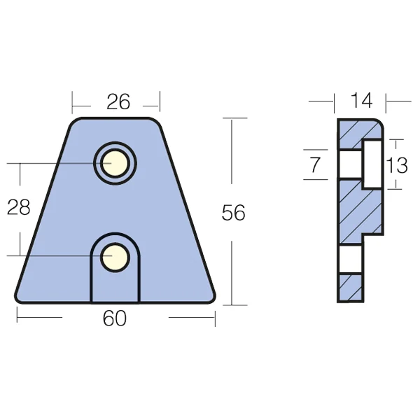 Tecnoseal, Zink-Anode Volvo DPX, 60x56mm (876638)