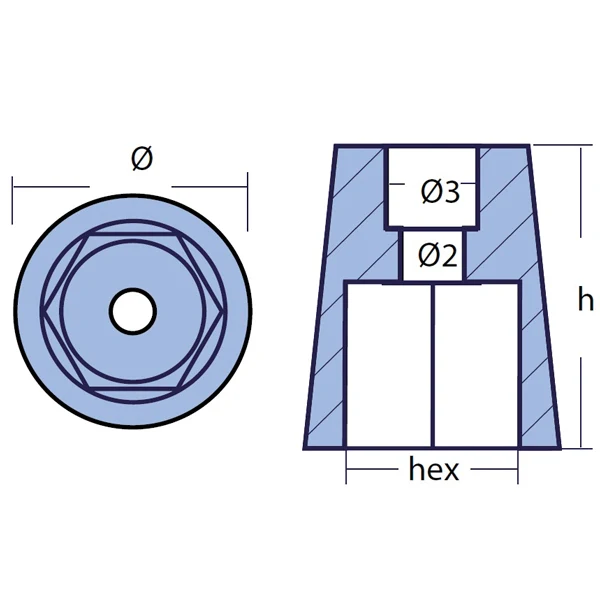 Tecnoseal, Zinkmutter für Sechskantwelle Ø60 mm, 1141522