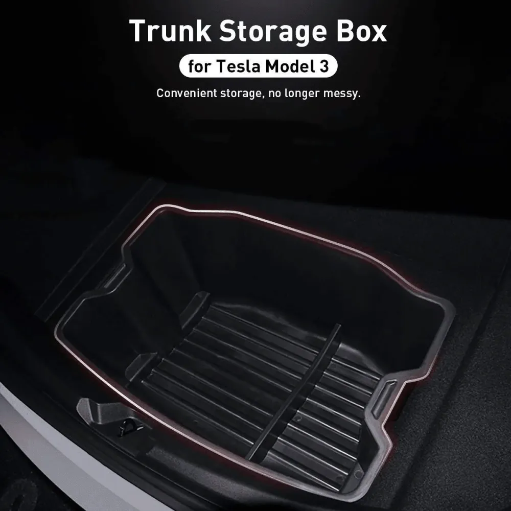 Tesla Model 3 Kofferraum-Aufbewahrungsboxen mit Organisationsfunktionen für (2017-2020) Models Abs