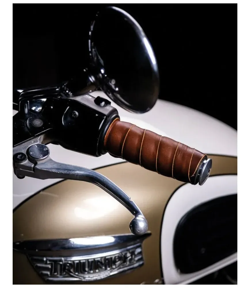 Trip Machine Motorradgriffe Cognac-Braun