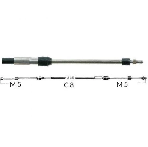 Ultraflex, Steuerkabel C8, universal für Innenborder, 37 ft, 11,28 m, Hub 87 mm