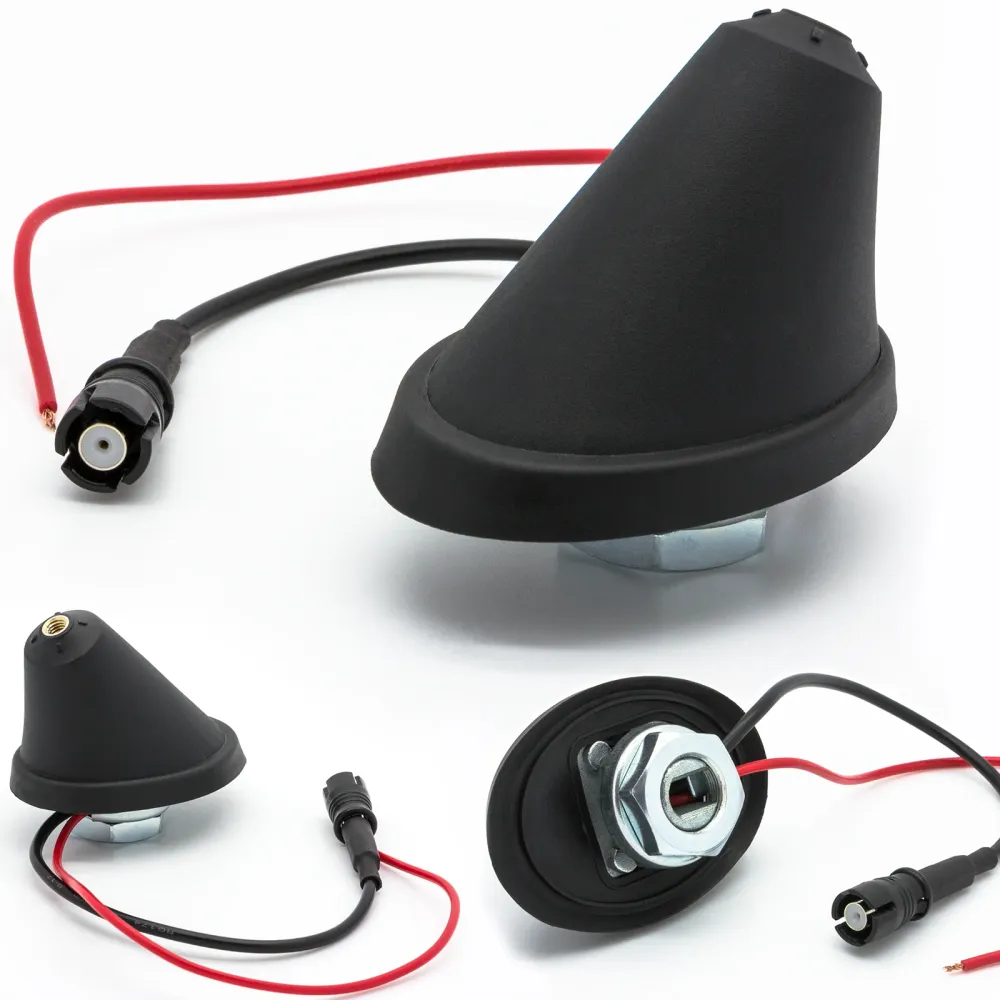 Universal Set 5cm KFZ Kurz Stabantenne Dachantenne + Antennenfuß Sockel Auto