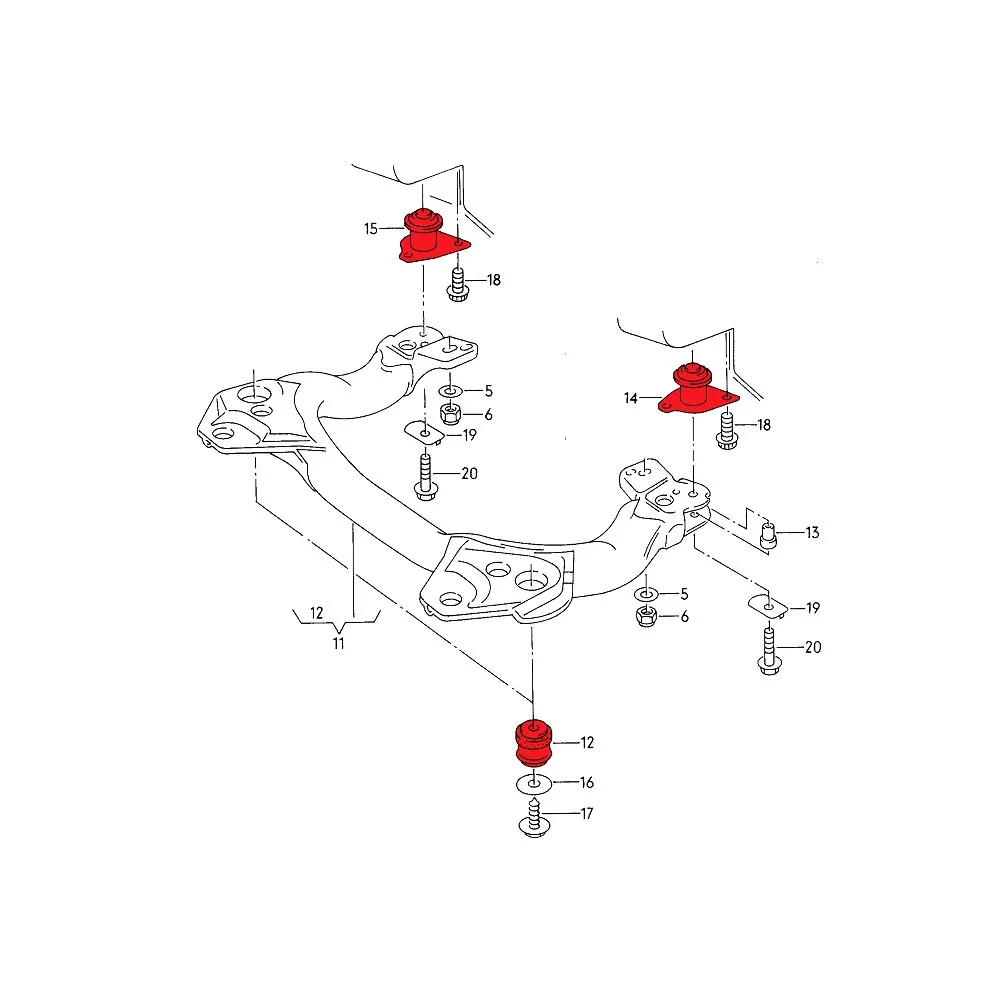 VERKLINE Hilfsrahmen Buchsen passend für Audi S4 S6 C4 Vorderachse (PU)