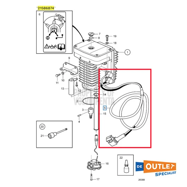 Volvo Penta EVC -E Servomotor -Stromkabel - 21586874