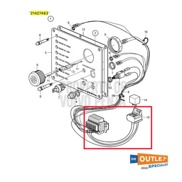 Volvo Penta -Verbindungsregelkabel - 21427463 -p01