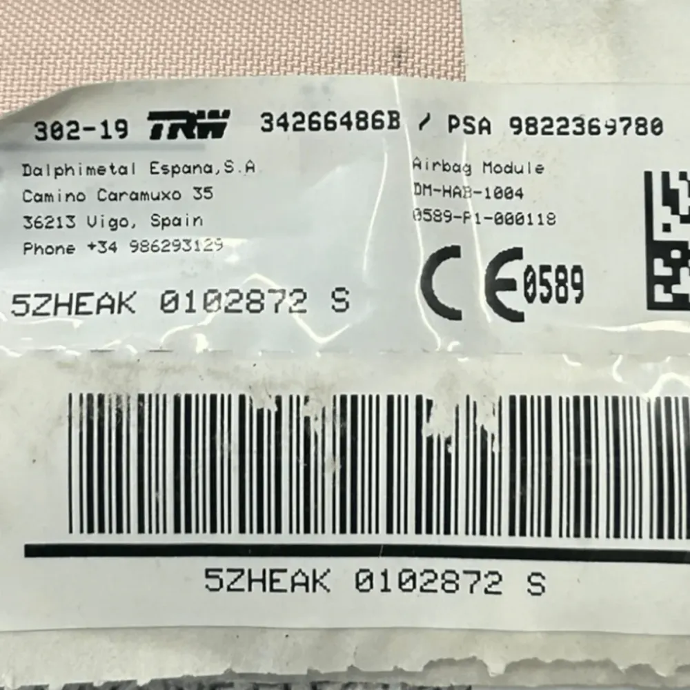 Vordere Seitenairbag links Citroën C5 Aircross, Cod: 9822369780 (2017 > 2025)