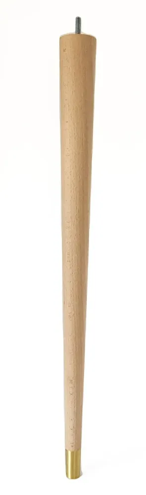 Tischbeine aus Bethany-Holz mit Pantoffelschalen aus massivem Messing