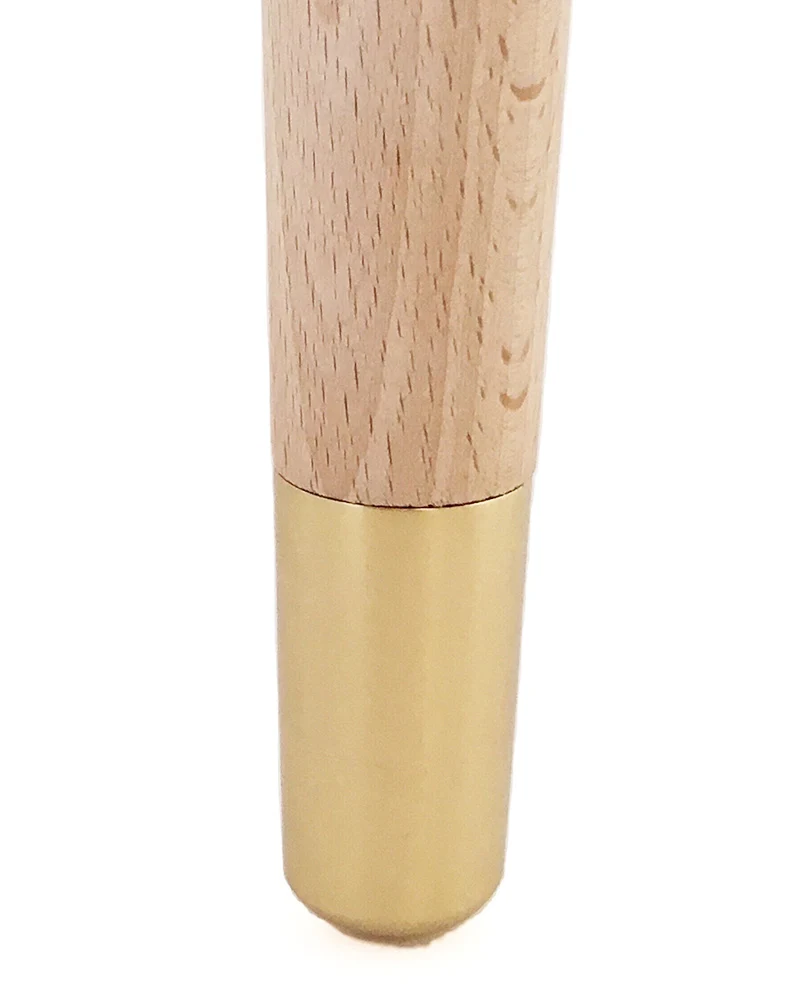 Tischbeine aus Bethany-Holz mit Pantoffelschalen aus massivem Messing