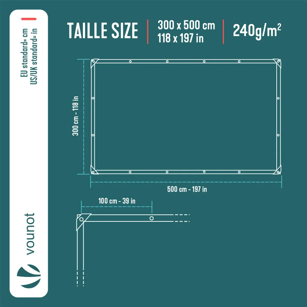 3x5m Abdeckplane 240 g/m² Wasserdicht lkw Plane mit Ösen, Gewebeplane Braun