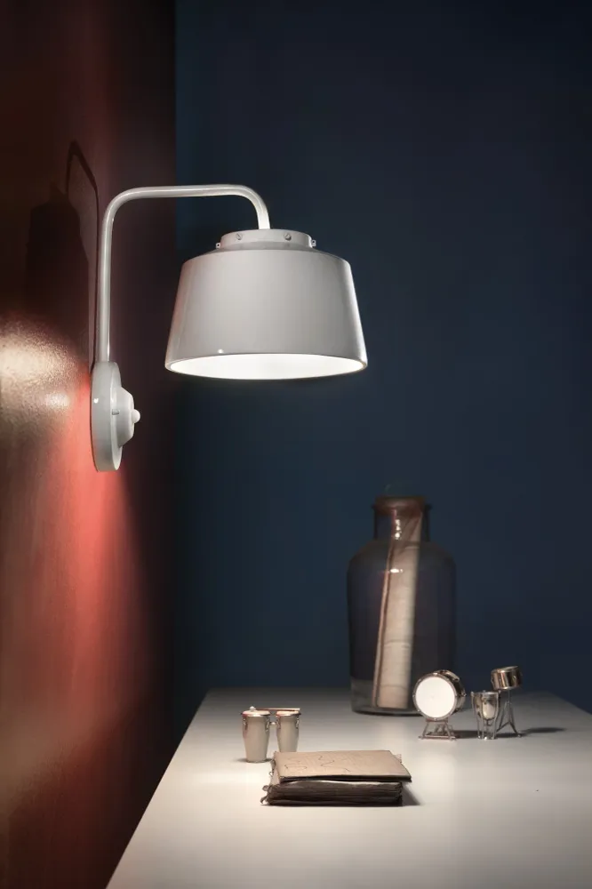 Keramik Wandlampe 50er Jahre rot