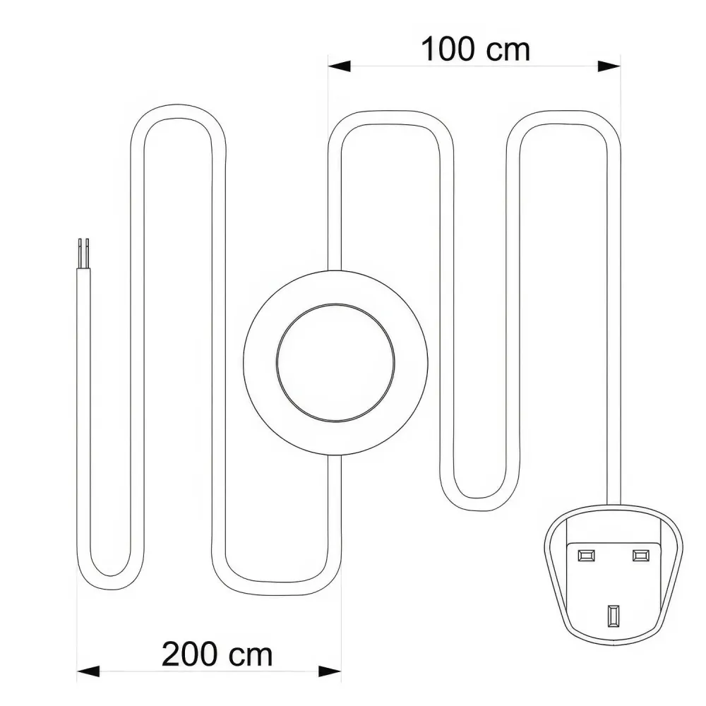 Lampenkabelsatz für Lampe mit neutralem Jute-Textilkabel 3 m und UK-Stecker