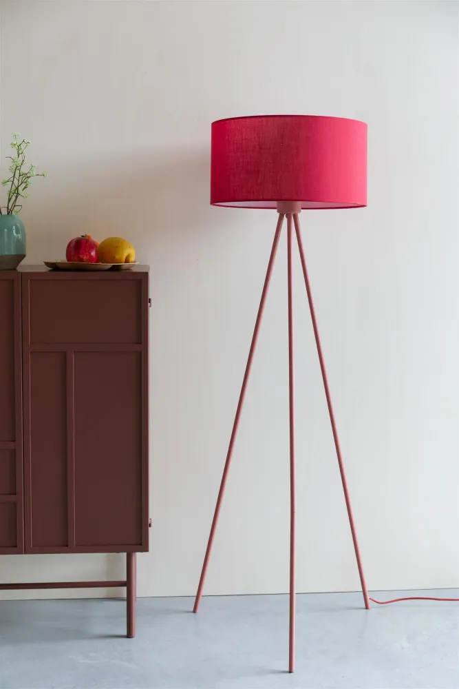 Stehlampe Dreibein SUSIE rubinrot