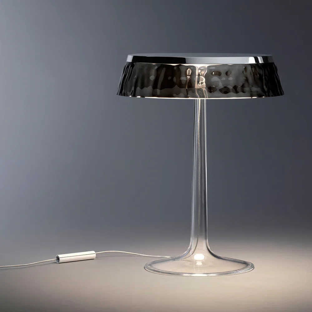 Tischlampe BON JOUR kupfer mit rauchigem Schirm