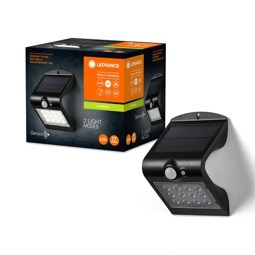 LEDVANCE ENDURA Solar-Sensor-Flutlicht, schwarz, 1,5W, 200lm