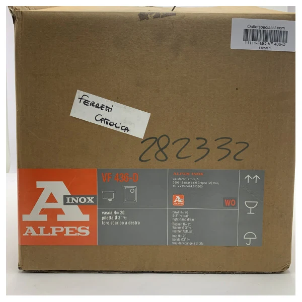 ALPES 282332 eingebaute Waschbecken VF 436-D Edelstahl Küche
