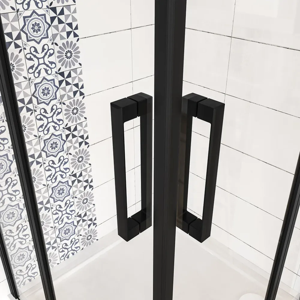 Duschkabine 100x100 x H. 185 cm Drehtür Glastür Dusche Eckeinstieg mit Duschwanne + ablaufgarnitur Duschabtrennung