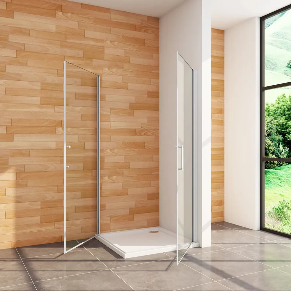 Duschkabine 100x70 x H. 185 cm Drehtür Eckeinstieg mit Duschwanne + ablaufgarnitur Duschabtrennung Glasdusche