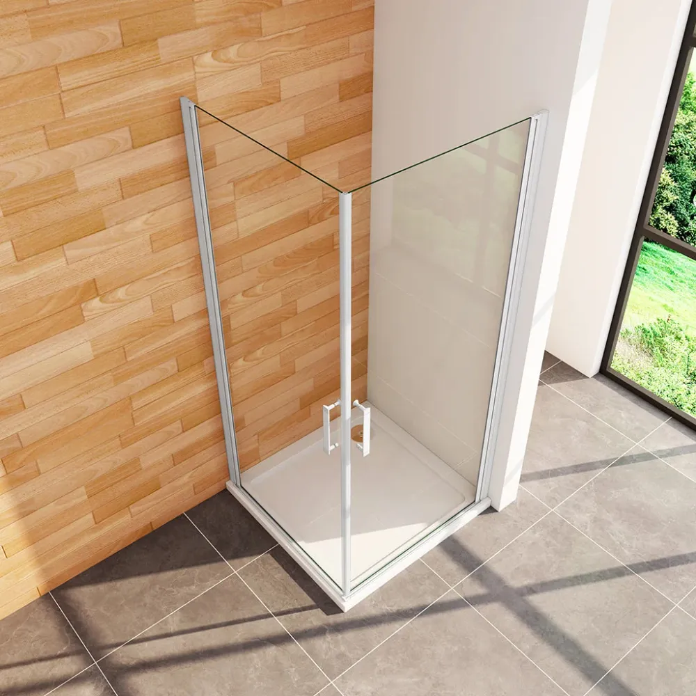 Duschkabine 100x70 x H. 185 cm Drehtür Eckeinstieg mit Duschwanne + ablaufgarnitur Duschabtrennung Glasdusche