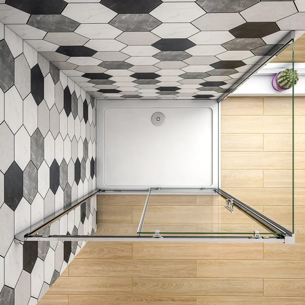 Duschkabine 100x90 H. 190 cm Schiebetür mit Seitenwand + Duschwanne + ablaufgarnitur Duschabtrennung