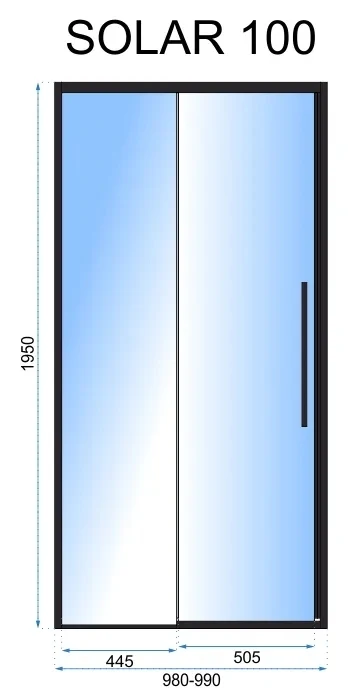 Duschtür SOLAR GOLD 100