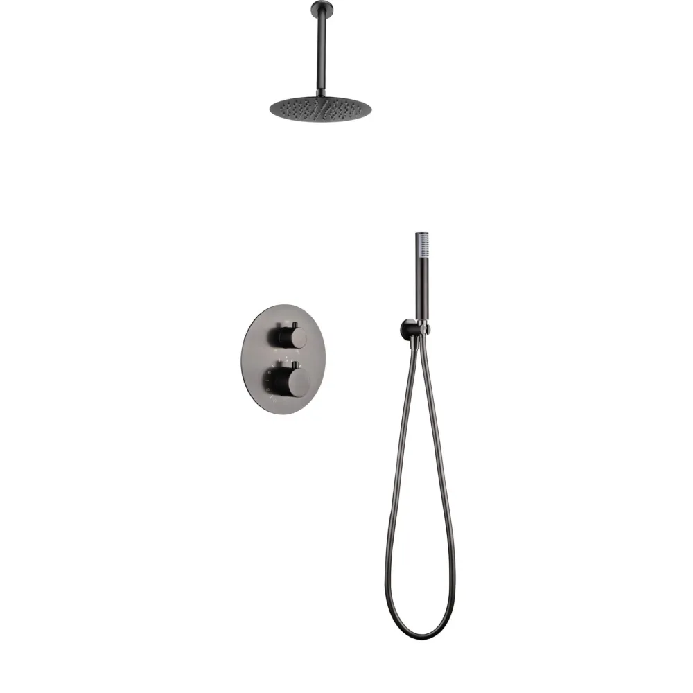 Imex - Empotrierte thermostatische Dusche T’voli Black Gun Metal