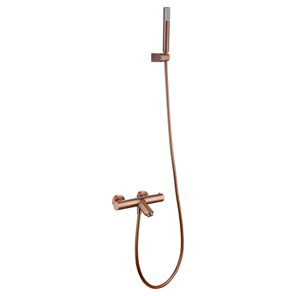 Imex - Génova Thermostat-Bad-Duschset gebürstetes Roségold