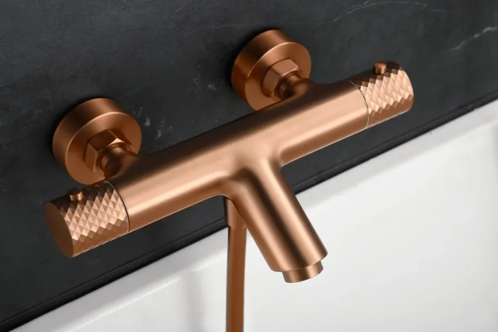 Imex - Génova Thermostat-Bad-Duschset gebürstetes Roségold