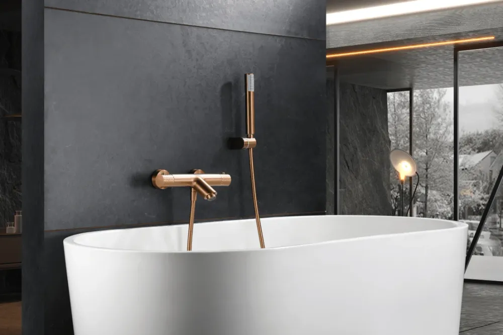 Imex - Génova Thermostat-Bad-Duschset gebürstetes Roségold