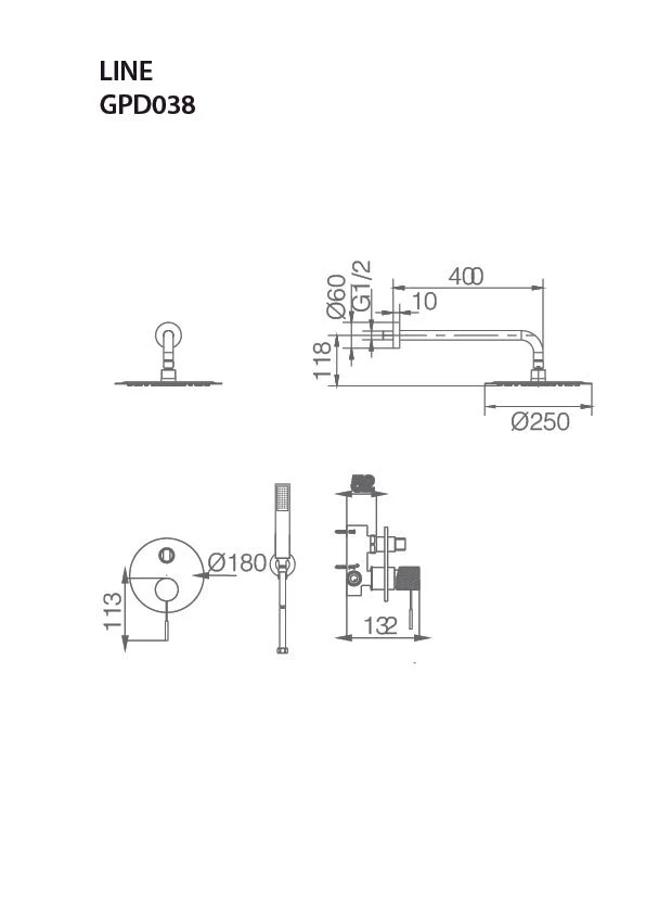 Imex - Monomando Gray Line Champagner -Empuntern Set