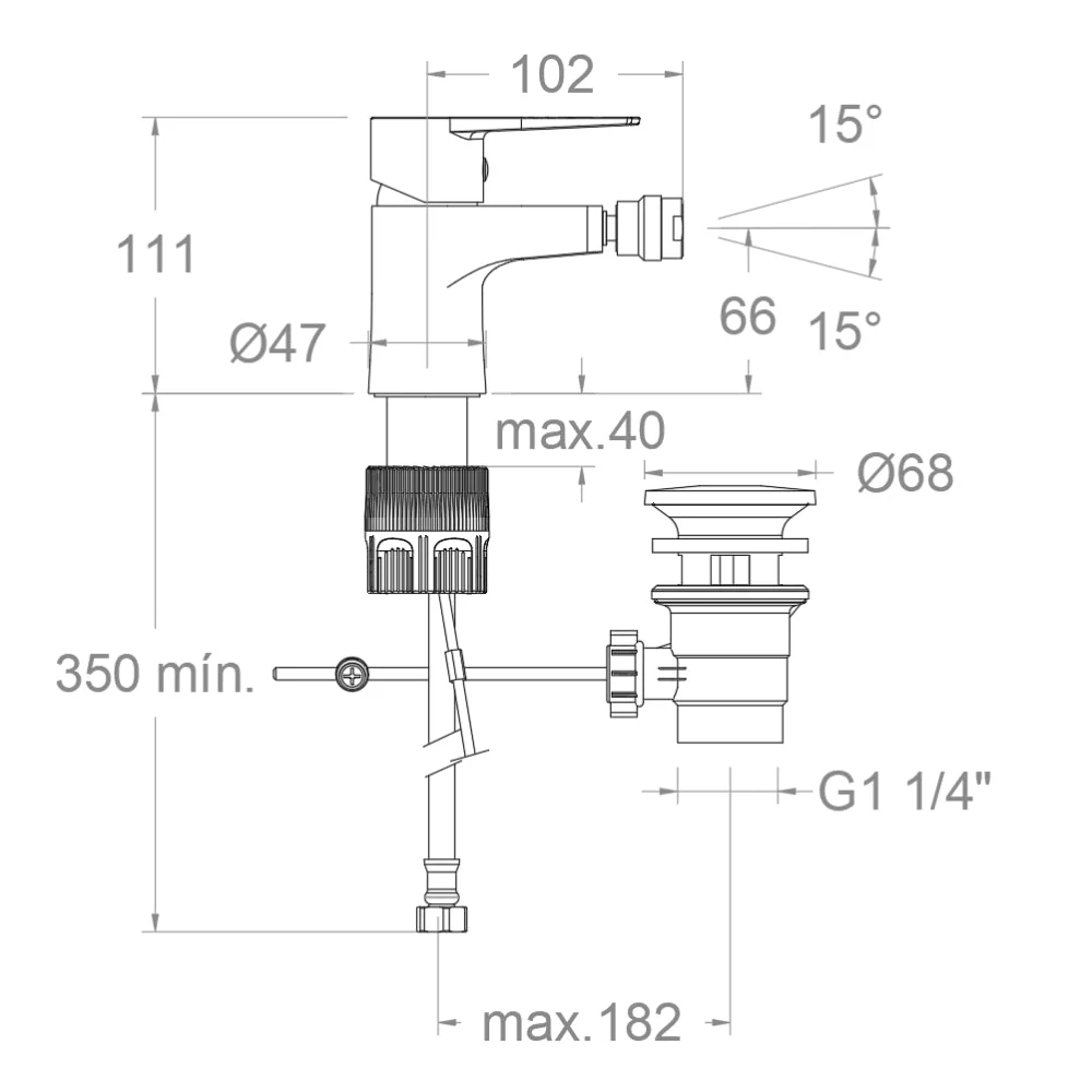 Ramon Soler - Titanium Tool Free Einhebel-Bidetarmatur Chrom