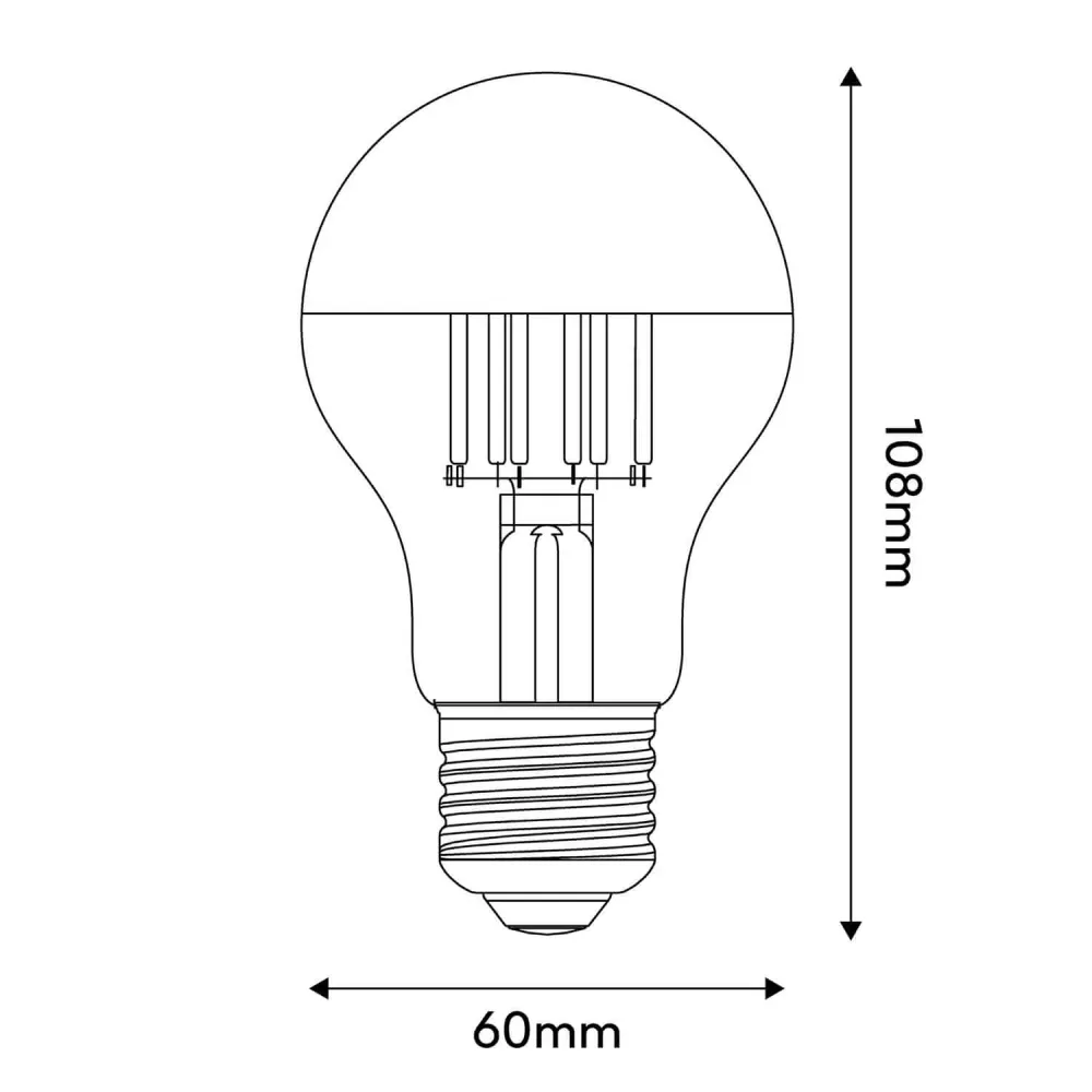 LED-Lampe Halbkugel Kupfer Tropfen A60 7W 650Lm E27 2700K dimmbar – A22
