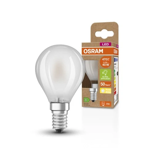 OSRAM SUPERSTAR+ CLASSIC P GLFR 40 LED-Lampe, 2,5W, 470lm , Warmweiß , E14