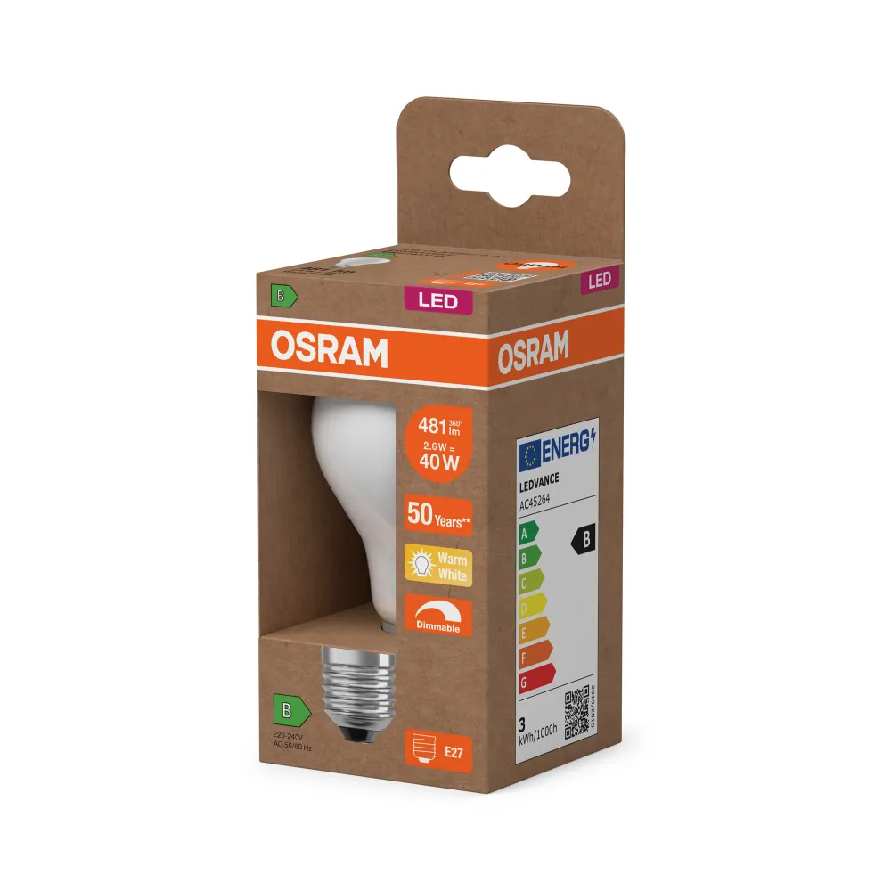 OSRAM SUPERSTAR+ CLASSIC GLFR 40 LED-Lampe, 2,6W, 481lm , Warmweiß